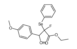 ethyl 2-fluoro-3-hydroxy-3-(4-methoxyphenyl)-2-(phenylselanyl)propanoate结构式