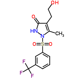 4-(2-Hydroxyethyl)-5-methyl-1-{[3-(trifluoromethyl)phenyl]sulfonyl}-1,2-dihydro-3H-pyrazol-3-one Structure