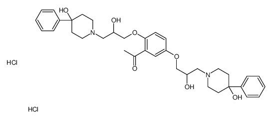 1-[2,5-bis[2-hydroxy-3-(4-hydroxy-4-phenylpiperidin-1-ium-1-yl)propoxy]phenyl]ethanone,dichloride结构式