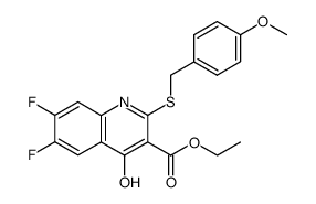 ethyl 6,7-difluoro-4-hydroxy-2-(p-methoxybenzylthio)quinoline-3-carboxylate结构式