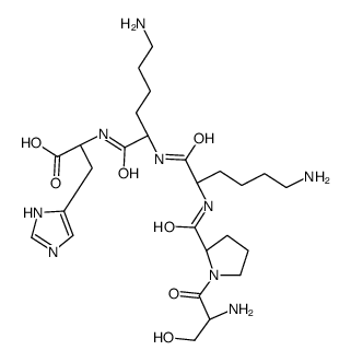 (2S)-2-[[(2S)-6-amino-2-[[(2S)-6-amino-2-[[(2S)-1-[(2S)-2-amino-3-hydroxypropanoyl]pyrrolidine-2-carbonyl]amino]hexanoyl]amino]hexanoyl]amino]-3-(1H-imidazol-5-yl)propanoic acid结构式