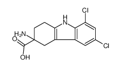 3-Amino-6,8-dichloro-2,3,4,9-tetrahydro-1H-carbazole-3-carboxylic acid结构式