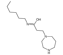 3-(1,4-diazepan-1-yl)-N-hexylpropanamide结构式