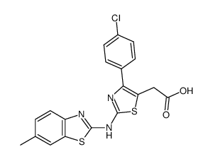 [4-(4-Chloro-phenyl)-2-(6-methyl-benzothiazol-2-ylamino)-thiazol-5-yl]-acetic acid结构式