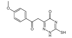 3-Mercapto-6-[2-(4-methoxy-phenyl)-2-oxo-ethyl]-2H-[1,2,4]triazin-5-one Structure