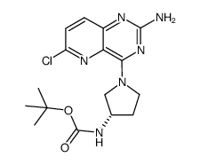 2-amino-4-[(S)-3-(Boc-amino)pyrrolidine]-6-chloropyrido[3,2-d]pyrimidine结构式