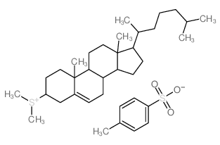 [10,13-dimethyl-17-(6-methylheptan-2-yl)-2,3,4,7,8,9,11,12,14,15,16,17-dodecahydro-1H-cyclopenta[a]phenanthren-3-yl]-dimethyl-sulfanium; 4-methylbenzenesulfonic acid结构式