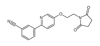 3-[5-[2-(2,5-dioxopyrrolidin-1-yl)ethoxy]pyridin-2-yl]benzonitrile结构式