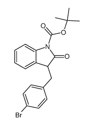 N-t-butoxycarbonyl-3-(4-bromobenzyl)-2-oxindole结构式