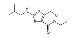 5-Thiazolecarboxylic acid, 4-(chloromethyl)-2-[(2-methylpropyl)amino]-, ethyl ester结构式