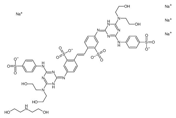 tetrasodium,5-[[4-[bis(2-hydroxyethyl)amino]-6-(4-sulfonatoanilino)-1,3,5-triazin-2-yl]amino]-2-[(E)-2-[4-[[4-[bis(2-hydroxyethyl)amino]-6-(4-sulfonatoanilino)-1,3,5-triazin-2-yl]amino]-2-sulfonatophenyl]ethenyl]benzenesulfonate,2-(2-hydroxyethylamino)eth Structure