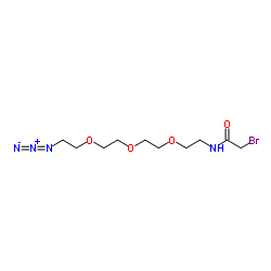 Bromoacetamido-PEG3-azide结构式