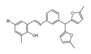 N-(5-bromo-3-methylsalicylidene)-3-[bis(5-methyl-2-furyl)methyl]aniline Structure