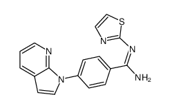 (E)-4-(1H-pyrrolo[2,3-b]pyridin-1-yl)-N'-(thiazol-2-yl)benzamidine结构式