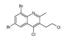 6,8-dibromo-4-chloro-3-(2-chloro-ethyl)-2-methyl-quinoline结构式
