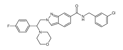 N-(3-Chlorobenzyl)-2-[2-(4-fluorophenyl)-2-morpholin-4-ylethyl]-2H-indazole-6-carboxamide Structure