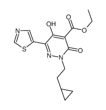 ethyl 2-(2-cyclopropylethyl)-5-hydroxy-3-oxo-6-thiazol-5-yl-2,3-dihydropyridazine-4-carboxylate结构式