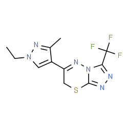 6-(1-ETHYL-3-METHYL-1H-PYRAZOL-4-YL)-3-TRIFLUORO-METHYL-7H-[1,2,4]TRIAZOLO[3,4-B][1,3,4]THIADIAZINE structure