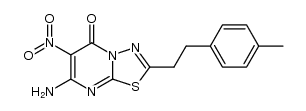 7-amino-2-(4-methylphenethyl)-6-nitro-5H-[1,3,4]thiadiazolo[3,2-a]pyrimidin-5-one结构式