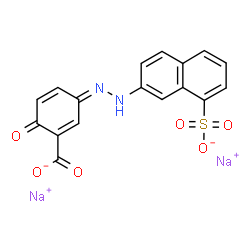 2-Hydroxy-5-[(8-sulfo-2-naphthalenyl)azo]benzoic acid disodium salt Structure