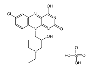 [3-(7-chloro-2,4-dioxobenzo[g]pteridin-10-yl)-2-hydroxypropyl]-diethylazanium,hydrogen sulfate Structure