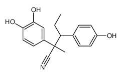 2-(3,4-dihydroxyphenyl)-3-(4-hydroxyphenyl)-2-methylpentanenitrile结构式