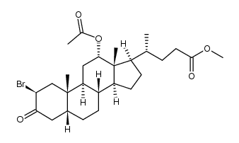 methyl 12α-acetoxy-2β-bromo-3-oxo-5β-cholan-24-oate结构式
