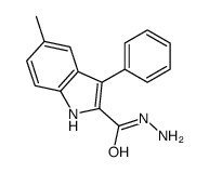 5-methyl-3-phenyl-1H-indole-2-carbohydrazide结构式