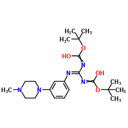 (E)-tert-butyl (tert-butoxycarbonylamino)(3-(4-Methylpiperazin-1-yl)phenylamino)Methylenecarbamate结构式