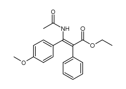 ethyl (2Z)-3-(acetylamino)-3-(4-methoxyphenyl)-2-phenylacrylate结构式