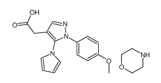 2-[1-(4-methoxyphenyl)-5-pyrrol-1-ylpyrazol-4-yl]acetic acid,morpholine Structure