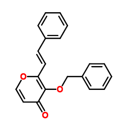 3-(Benzyloxy)-2-[(E)-2-phenylvinyl]-4H-pyran-4-one结构式