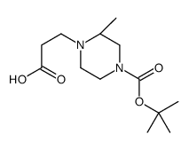 3-[(2R)-2-methyl-4-[(2-methylpropan-2-yl)oxycarbonyl]piperazin-1-yl]propanoic acid Structure