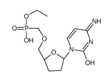 [(2S,5R)-5-(4-amino-2-oxopyrimidin-1-yl)oxolan-2-yl]methoxymethyl-ethoxyphosphinic acid Structure