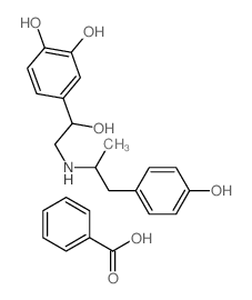1,2-Benzenediol, 4-[1-hydroxy-2-[[2- (4-hydroxyphenyl)-1-methylethyl]amino]ethyl]-, monobenzoate (salt)结构式