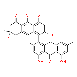 3-Methyl-3,6,8,9-tetrahydroxy-3,4-dihydro-5-[(9,10-dihydro-2,4,5-trihydroxy-7-methyl-10-oxoanthracen)-1-yl]anthracen-1(2H)-one picture