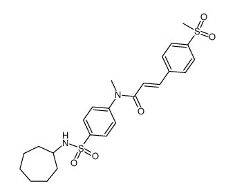 N-cycloheptyl-4-{N-methyl-N [(E)-3-(4-methylsulfonylphenyl)-2-propenoyl]amino}benzenesulfonamide结构式