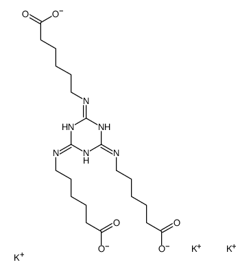 tripotassium,6-[[4,6-bis(5-carboxylatopentylamino)-1,3,5-triazin-2-yl]amino]hexanoate Structure