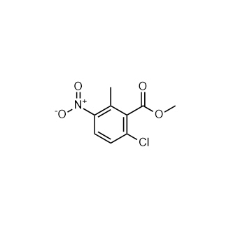 6-氯-2-甲基-3-硝基苯甲酸甲酯结构式