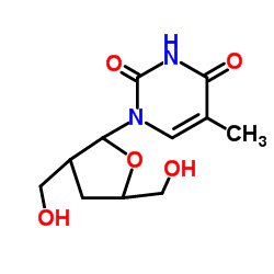 1-[2,3-Dideoxy-2-(hydroxymethyl)pentofuranosyl]-5-methyl-2,4(1H,3H)-pyrimidinedione Structure