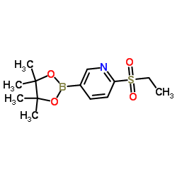 2-(Ethylsulfonyl)-5-(4,4,5,5-tetramethyl-1,3,2-dioxaborolan-2-yl)pyridine结构式