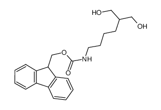 (9H-芴-9-基)甲基(6-羟基-5-(羟甲基)己基)氨基甲酸酯结构式