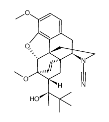 (αS,5α,7α)-4,5-Epoxy-7-(1-hydroxy-1,2,2-triMethylpropyl)-3,6-dimethoxy-6,14-ethenomorphinan-17-carbonitrile结构式