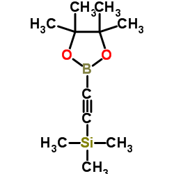 4,4,5,5-四甲基-2-三甲基硅基乙炔基-[1,3,2]二氧环戊硼烷结构式