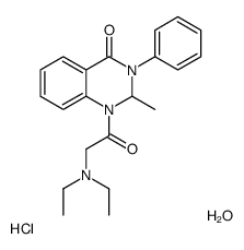 1-[2-(diethylamino)acetyl]-2-methyl-3-phenyl-2H-quinazolin-4-one,hydrate,hydrochloride Structure