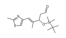 (3S,4E)-3-{[tert-butyl(dimethyl)silyl]oxy}-4-methyl-5-(2-methyl-1,3-thiazol-4-yl)pent-4-en-1-al结构式