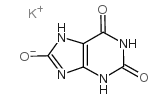 dipotassium,8-oxo-7,9-dihydropurine-2,6-diolate,hydrate Structure