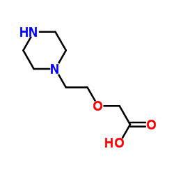 2-[2-(1-哌嗪)乙氧基]-乙酸结构式