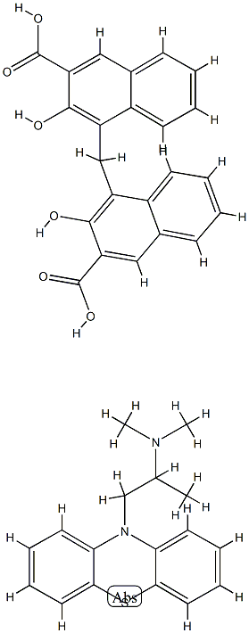 4,4'-methylenebis[3-hydroxy-2-naphthoic] acid, compound with 10-[2-(dimethylamino)propyl]phenothiazine结构式