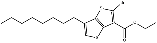 Thieno[3,2-b]thiophene-3-carboxylic acid, 2-bromo-6-octyl-, ethyl ester结构式